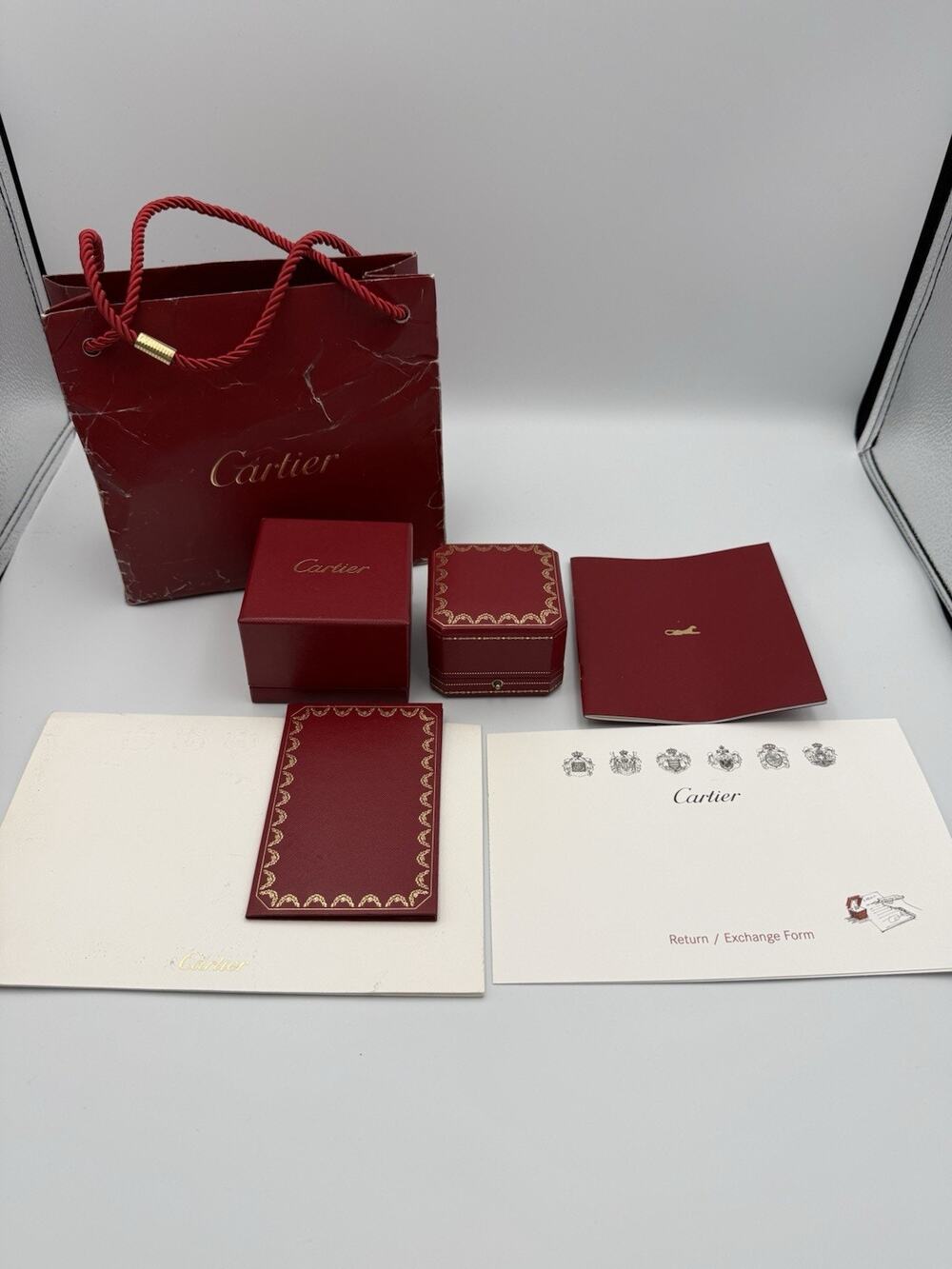 Authentic Cartier Jewelry Ring Box Set With Certificate Booklet & Papers 2016